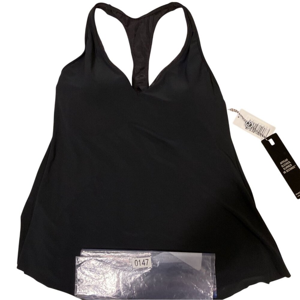NWT Magicsuit Black Racerback Tankini Top Size 12 Sleek Slimming Design Black - Picture 10 of 10